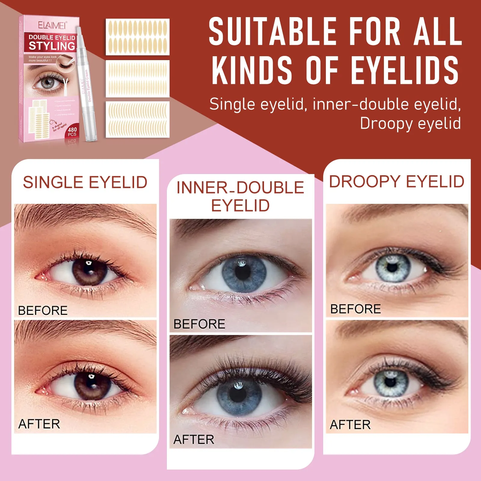 Elaimei Double eyelid styling 480 Pcs